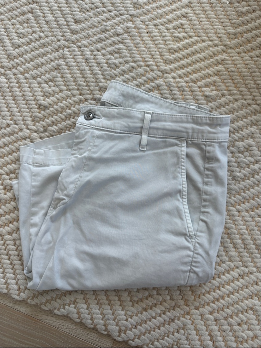 AG Adriano Goldschmied Light Gray Flat Front Shorts